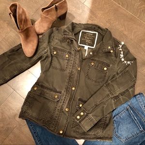 J Crew Relaxed Boyfriend Field Jacket Olive Army